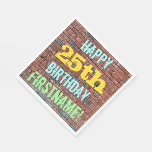 Brick Wall Graffiti geïnspireerd op 25e verjaardag Servet (Hoek)