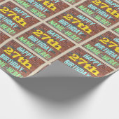 Brick Wall Graffiti geïnspireerd op 27e verjaardag Cadeaupapier (Hoek)