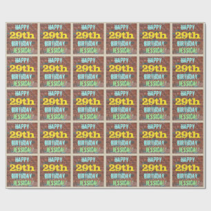 Brick Wall Graffiti geïnspireerd op 29e verjaardag Cadeaupapier