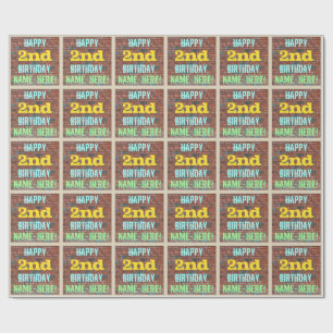 Brick Wall Graffiti geïnspireerd op 2e verjaardag  Cadeaupapier