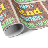 Brick Wall Graffiti geïnspireerd op 2e verjaardag  Cadeaupapier (Rol Hoek)