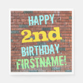 Brick Wall Graffiti geïnspireerd op 2e verjaardag Servetten (Voorkant)