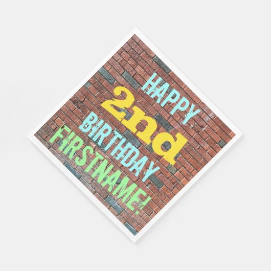 Brick Wall Graffiti geïnspireerd op 2e verjaardag Servetten (Hoek)