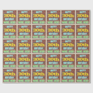 Brick Wall Graffiti geïnspireerd op 30e verjaardag Cadeaupapier