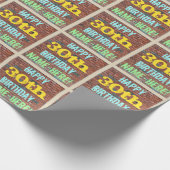 Brick Wall Graffiti geïnspireerd op 30e verjaardag Cadeaupapier (Hoek)