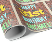 Brick Wall Graffiti geïnspireerd op 31ste verjaard Cadeaupapier (Rol Hoek)