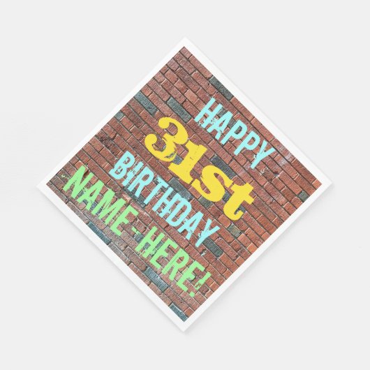 Brick Wall Graffiti geïnspireerd op 31ste verjaard Servet (Hoek)