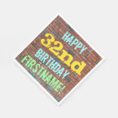 Brick Wall Graffiti geïnspireerd op 32e verjaardag Servet (Hoek)