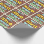 Brick Wall Graffiti geïnspireerd op 33e verjaardag Cadeaupapier (Hoek)