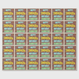 Brick Wall Graffiti geïnspireerd op 36e verjaardag Cadeaupapier