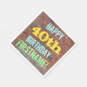 Brick Wall Graffiti geïnspireerd op 40e verjaardag Servetten (Hoek)