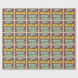 Brick Wall Graffiti geïnspireerd op 43e verjaardag Cadeaupapier