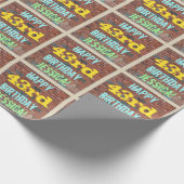 Brick Wall Graffiti geïnspireerd op 43e verjaardag Cadeaupapier (Hoek)