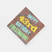 Brick Wall Graffiti geïnspireerd op 43e verjaardag Servet (Hoek)