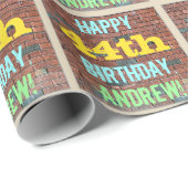 Brick Wall Graffiti geïnspireerd op 44e verjaardag Cadeaupapier (Rol Hoek)