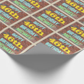 Brick Wall Graffiti geïnspireerd op 46e verjaardag Cadeaupapier (Hoek)