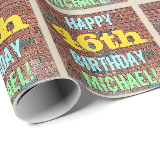 Brick Wall Graffiti geïnspireerd op 46e verjaardag Cadeaupapier (Rol Hoek)