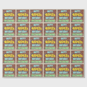 Brick Wall Graffiti geïnspireerd op 49e verjaardag Cadeaupapier