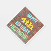 Brick Wall Graffiti geïnspireerd op 4e verjaardag Servetten (Hoek)