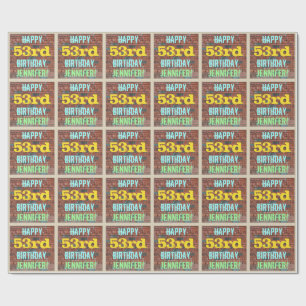Brick Wall Graffiti geïnspireerd op 53e verjaardag Cadeaupapier