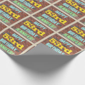 Brick Wall Graffiti geïnspireerd op 53e verjaardag Cadeaupapier (Hoek)