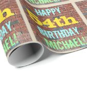 Brick Wall Graffiti geïnspireerd op 54e verjaardag Cadeaupapier (Rol Hoek)