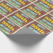 Brick Wall Graffiti geïnspireerd op 55e verjaardag Cadeaupapier (Hoek)