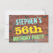Brick Wall Graffiti geïnspireerd op 56e verjaardag Kaart (Voorkant)
