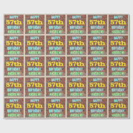 Brick Wall Graffiti geïnspireerd op 57e verjaardag Cadeaupapier