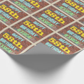 Brick Wall Graffiti geïnspireerd op 58e verjaardag Cadeaupapier (Hoek)