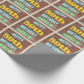 Brick Wall Graffiti geïnspireerd op 59e verjaardag Cadeaupapier (Hoek)