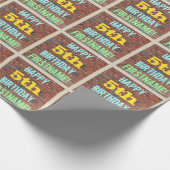 Brick Wall Graffiti geïnspireerd op 5e verjaardag  Cadeaupapier (Hoek)