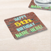 Brick Wall Graffiti geïnspireerd op 5e verjaardag  Kartonnen Onderzetters (Schuin)