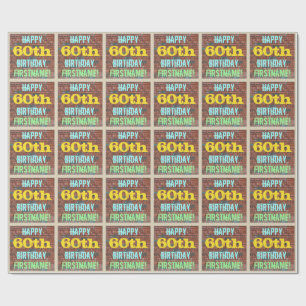 Brick Wall Graffiti geïnspireerd op 60ste verjaard Cadeaupapier