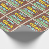 Brick Wall Graffiti geïnspireerd op 61ste verjaard Cadeaupapier (Hoek)