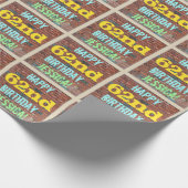 Brick Wall Graffiti geïnspireerd op 62e verjaardag Cadeaupapier (Hoek)