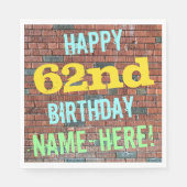 Brick Wall Graffiti geïnspireerd op 62e verjaardag Servet (Voorkant)