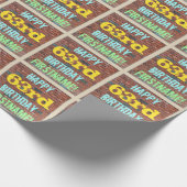 Brick Wall Graffiti geïnspireerd op 63e verjaardag Cadeaupapier (Hoek)