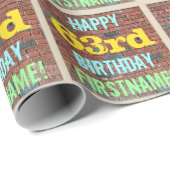 Brick Wall Graffiti geïnspireerd op 63e verjaardag Cadeaupapier (Rol Hoek)