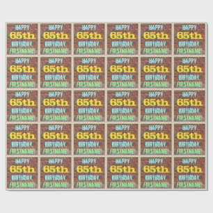 Brick Wall Graffiti geïnspireerd op 65e verjaardag Cadeaupapier