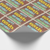 Brick Wall Graffiti geïnspireerd op 65e verjaardag Cadeaupapier (Hoek)