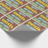 Brick Wall Graffiti geïnspireerd op 66e verjaardag Cadeaupapier (Hoek)