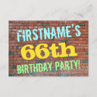 Brick Wall Graffiti geïnspireerd op 66e verjaardag