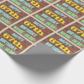 Brick Wall Graffiti geïnspireerd op 67e verjaardag Cadeaupapier (Hoek)