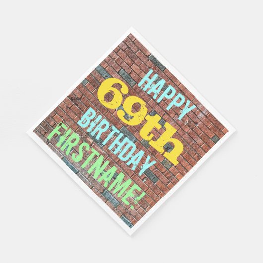 Brick Wall Graffiti geïnspireerd op 69e verjaardag Servet (Hoek)