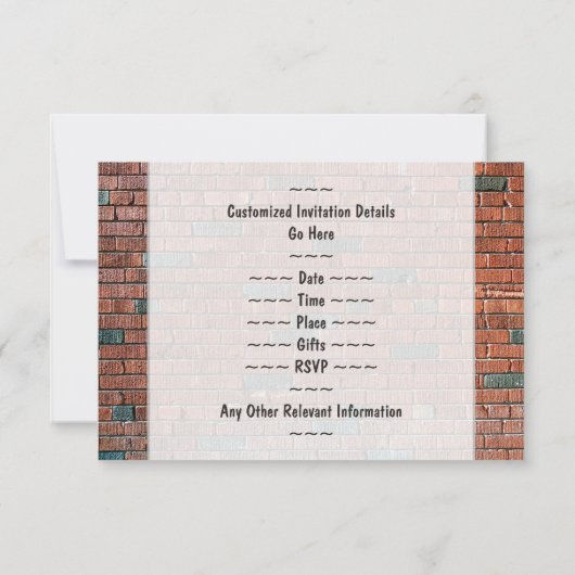 Brick Wall Graffiti geïnspireerd op 6e verjaardag  Kaart (Achterkant)