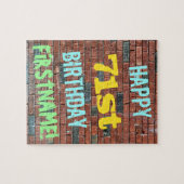 Brick Wall Graffiti geïnspireerd op 71ste verjaard Legpuzzel (Horizontaal)