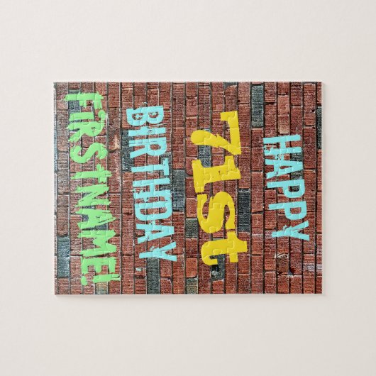 Brick Wall Graffiti geïnspireerd op 71ste verjaard Legpuzzel (Horizontaal)