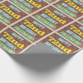 Brick Wall Graffiti geïnspireerd op 72e verjaardag Cadeaupapier (Hoek)