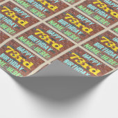 Brick Wall Graffiti geïnspireerd op 73e verjaardag Cadeaupapier (Hoek)